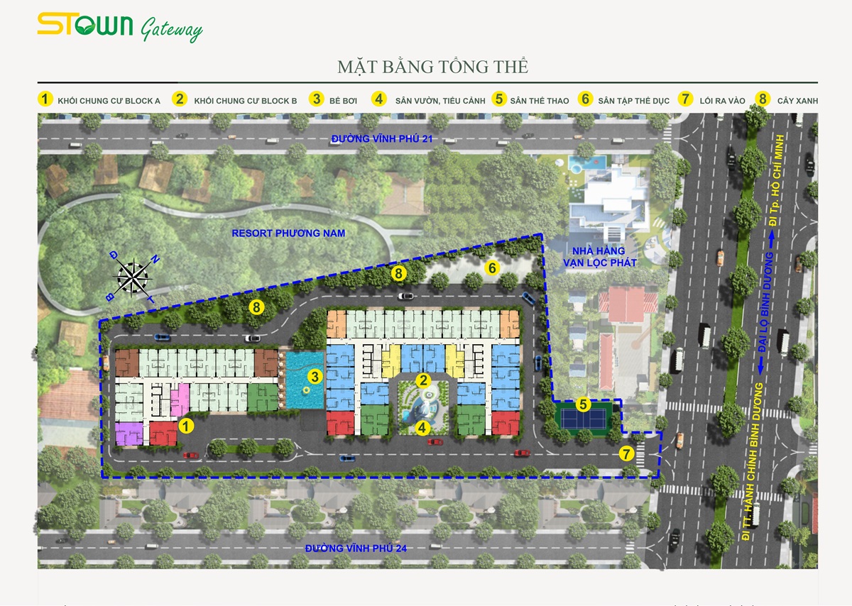 Mặt bằng Stown Gateway: Tầng tiện ích